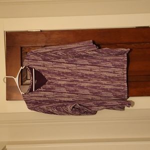 Purple design 3/4 sleeve t-shirt